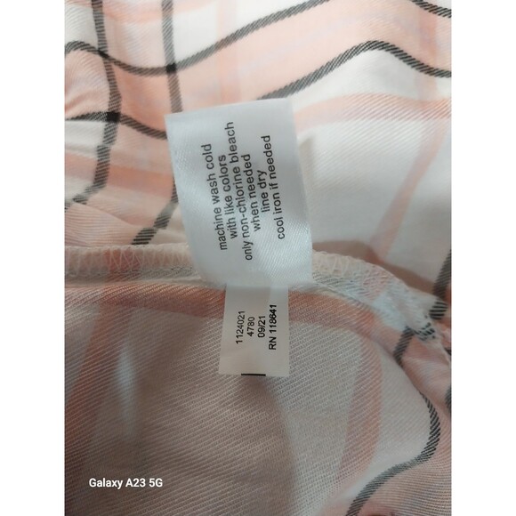 Lane Bryant No Peek Button Front Long Sleeve Plaid Peplum Shirt Size 16 - Picture 5 of 5